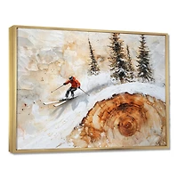 Art mural skieurs sommets enneigés « Winter Gliders »