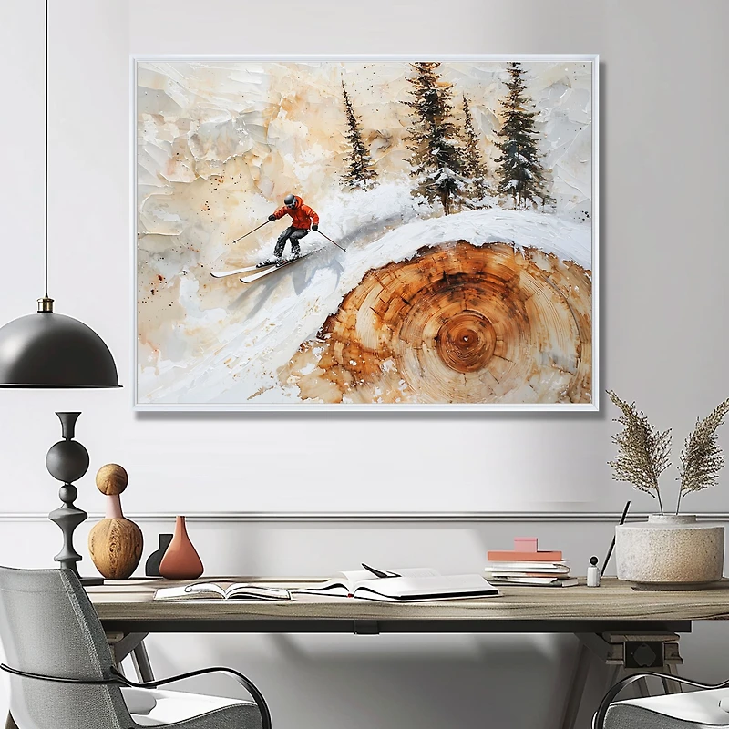 Art mural skieurs sommets enneigés « Winter Gliders »