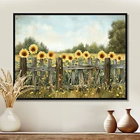 Barnside Sunflowers – Bright Country Fence Art