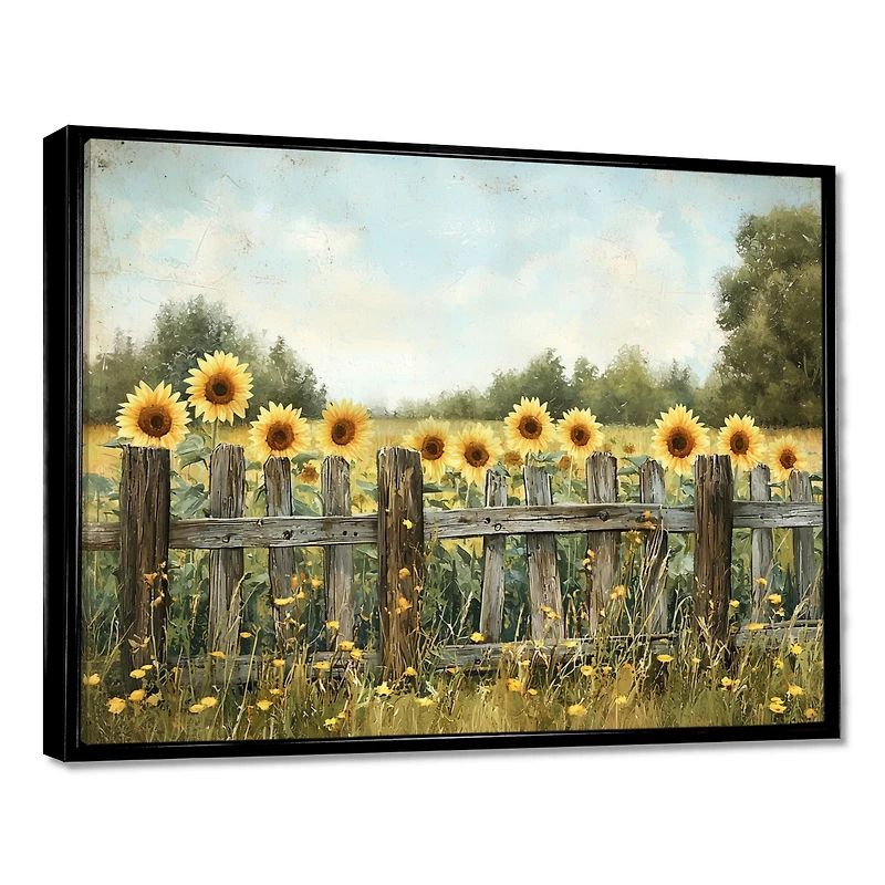 Barnside Sunflowers – Bright Country Fence Art