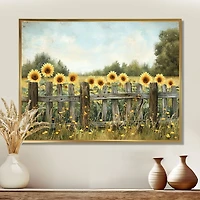 Barnside Sunflowers – Bright Country Fence Art