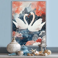 Art mural deux cygnes amour et grâce « Two Swans »