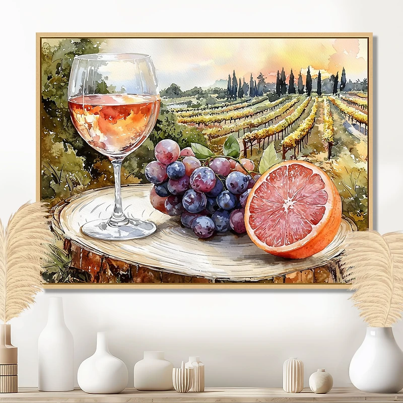 Art mural nature morte vignoble « Vineyard Still Life »