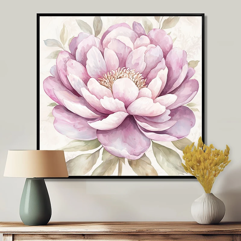 Pink Peony Elegance – Soft Minimalist Floral Art