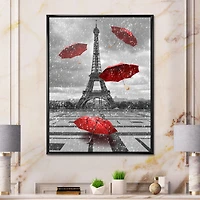 Flying Umbrella with Eiffel Tower  Canvas
