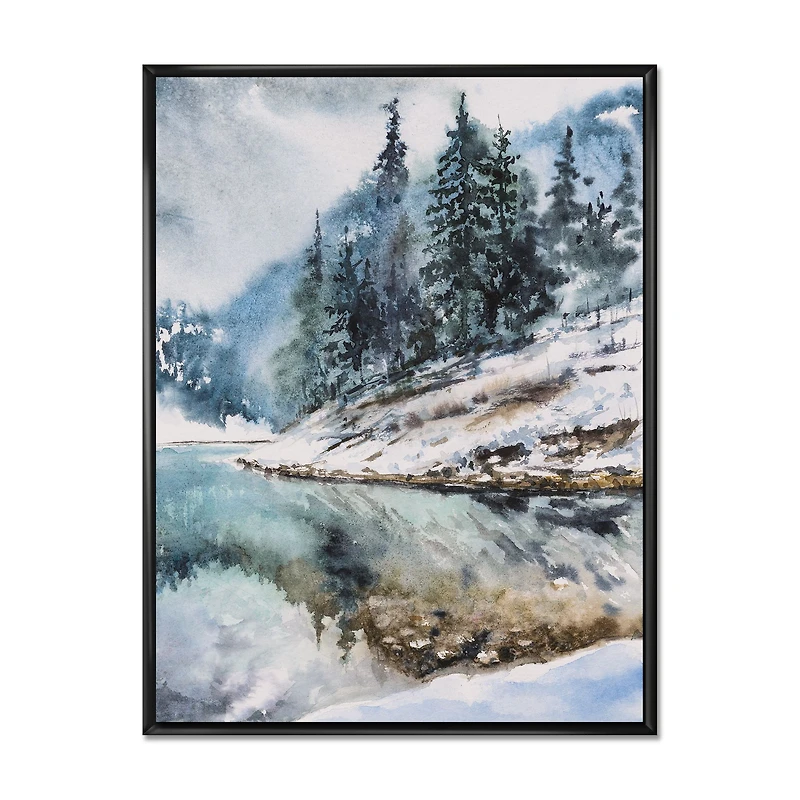 Mountain Hill Reflected Water  Wall Art