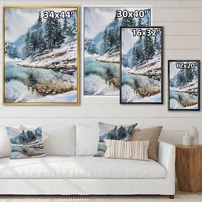 Mountain Hill Reflected Water  Wall Art