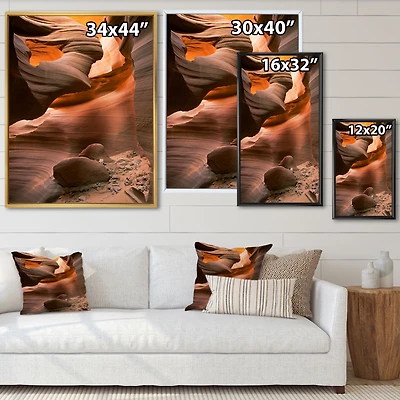 Lower Antelope Slot Canyon Reflected Sunlight  Wall Art