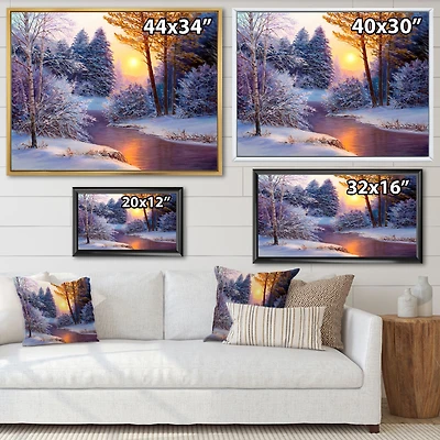 Toile « Winter Forest River »