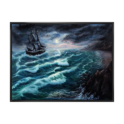Pirate Ship Under Stormy Cloud Wall Art