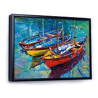 Three Fishing Boat  Canvas Wall Art