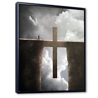 Big Cross between Two Cliffs  Canvas Wall Art