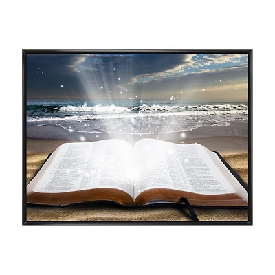 Jesus Bible at the Beach Canvas Wall Art
