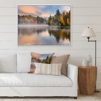 Autumn Foliage by The Lakeside  Canvas Wall Art Print