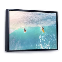 Surfers on A Bright Sunny Ocean Wave  Wall Art