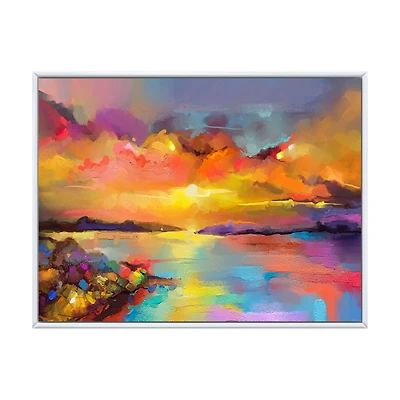 Sunset Painting with Colorful Reflections I Wall Art