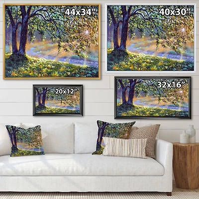 Tree by River First Rays of Afternoon Sun Wall Art