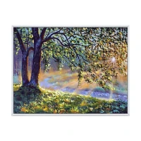 Toile « Tree by River First Rays of Afternoon Sun »