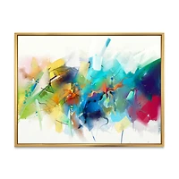 Toile imprimée « Turquoise Story with Touches of Yellow and Red »