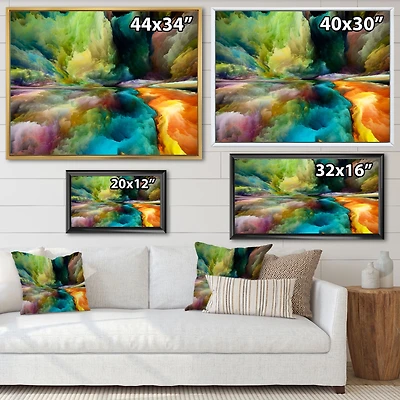 Toile « Colorful Motion Gradients of Surreal Mountains and Clouds »