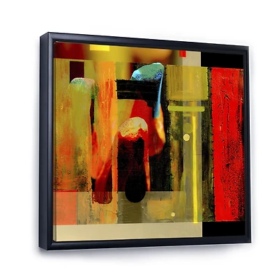 Cubistic Manifestation of Red Black and Green  Wall Art