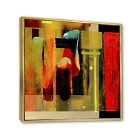Cubistic Manifestation of Red Black and Green  Wall Art
