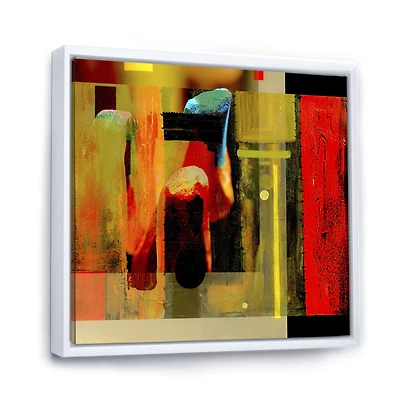 Cubistic Manifestation of Red Black and Green  Wall Art