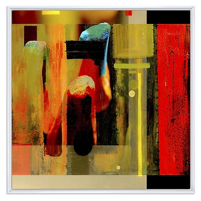 Cubistic Manifestation of Red Black and Green  Wall Art