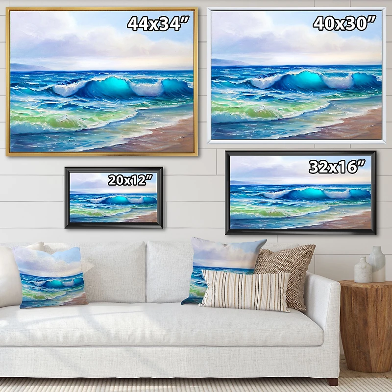 Seascape with Sunlight Catching A Wave Wall Art
