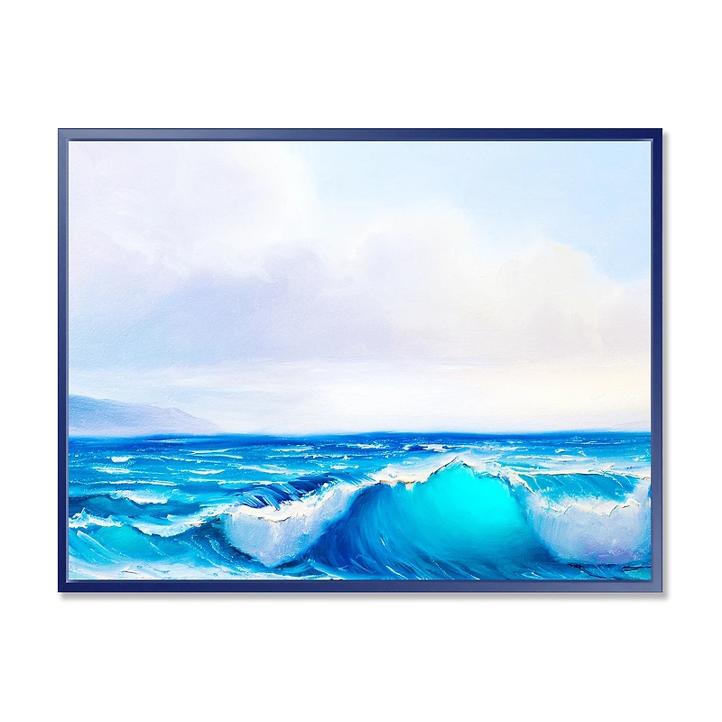 Seascape with Sunlight Catching A Wave  Wall Art