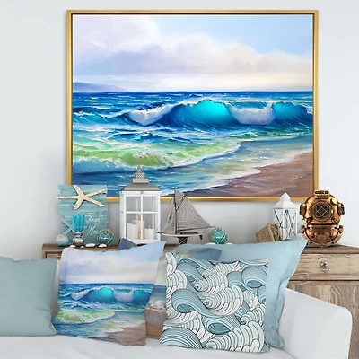 Seascape with Sunlight Catching A Wave  Wall Art
