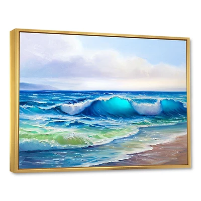 Seascape with Sunlight Catching A Wave  Wall Art