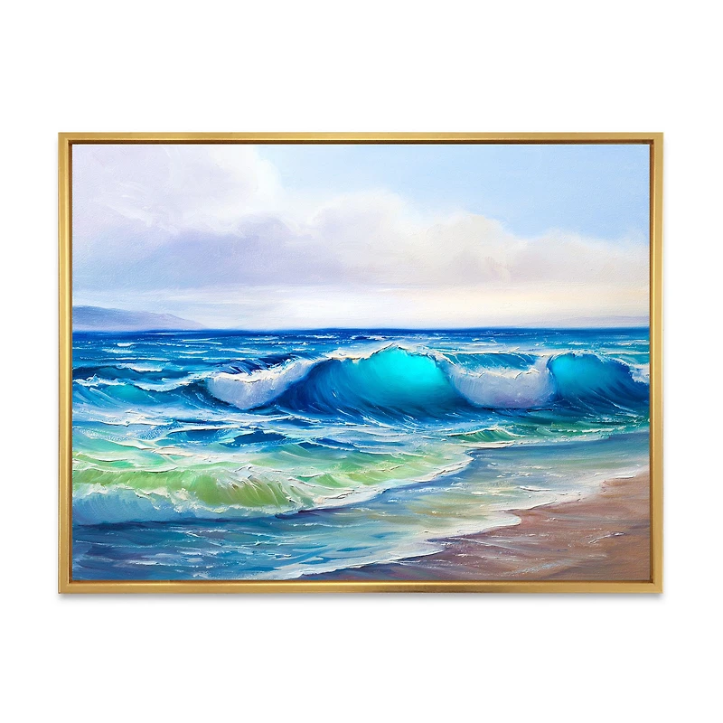 Seascape with Sunlight Catching A Wave  Wall Art