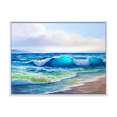 Seascape with Sunlight Catching A Wave  Wall Art