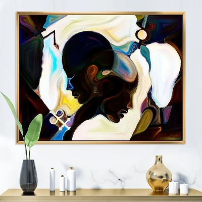 Union of Male and Female Faces I Canvas Wall Art Print