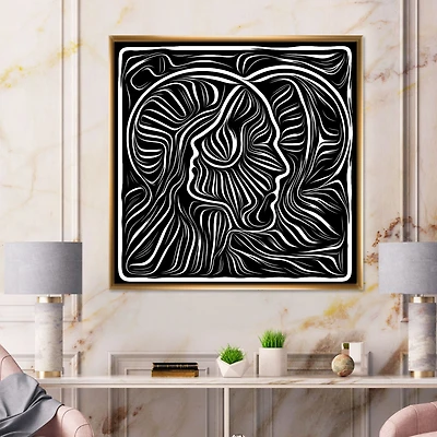 Black and White Awareness Portrait I  Wall Art