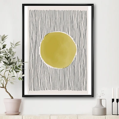 Minimal Geometric Lines and Circle IX  Canvas Wall Art Print