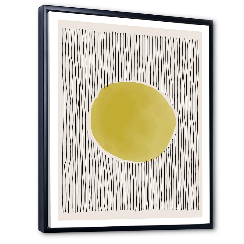 Minimal Geometric Lines and Circle IX  Canvas Wall Art Print
