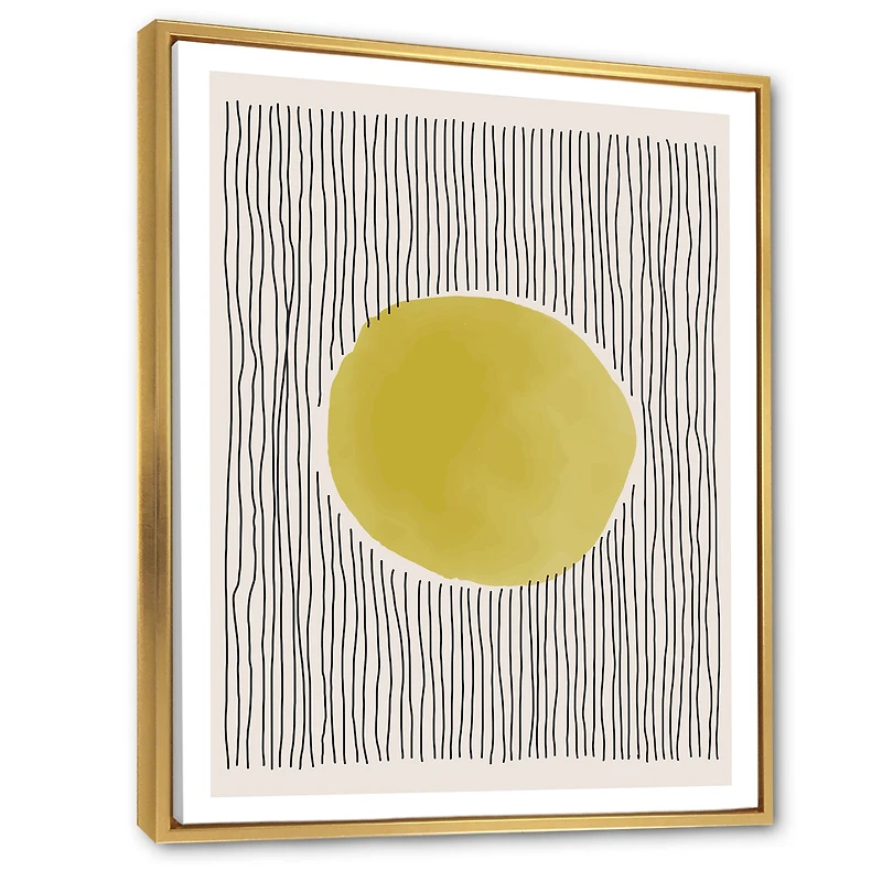 Minimal Geometric Lines and Circle IX  Canvas Wall Art Print