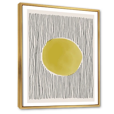 Minimal Geometric Lines and Circle IX  Canvas Wall Art Print