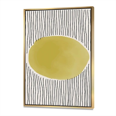 Minimal Geometric Lines and Circle IX Canvas Wall Art Print