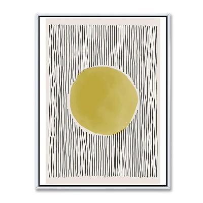 Minimal Geometric Lines and Circle IX Canvas Wall Art Print