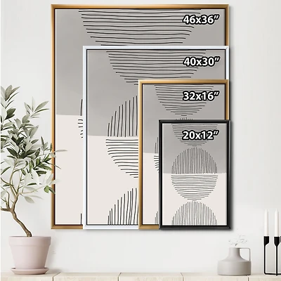 Minimal Geometric Lines and Circle IX Wall Art