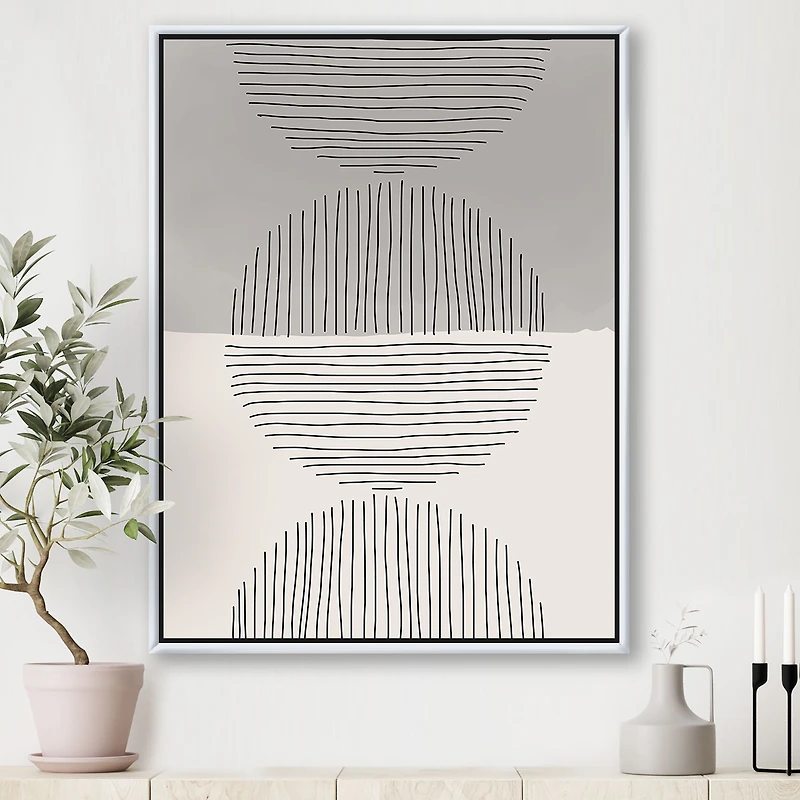 Minimal Geometric Lines and Circle IX  Wall Art