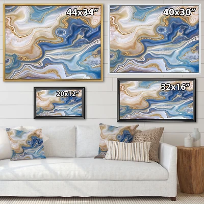 Toile « Ocean Blue Golden Jasper Agate II »