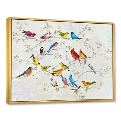 Toile « Multicolor Birds on Tree »