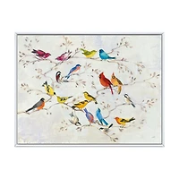 Multicolor Birds on Tree  Canvas Art