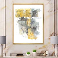 Moving and Out of Traffic II Yellow Grey Canvas Wall Art Print
