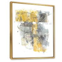 Moving and Out of Traffic II Yellow Grey Canvas Wall Art Print