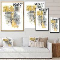 Moving and Out of Traffic II Yellow Grey Canvas Wall Art Print